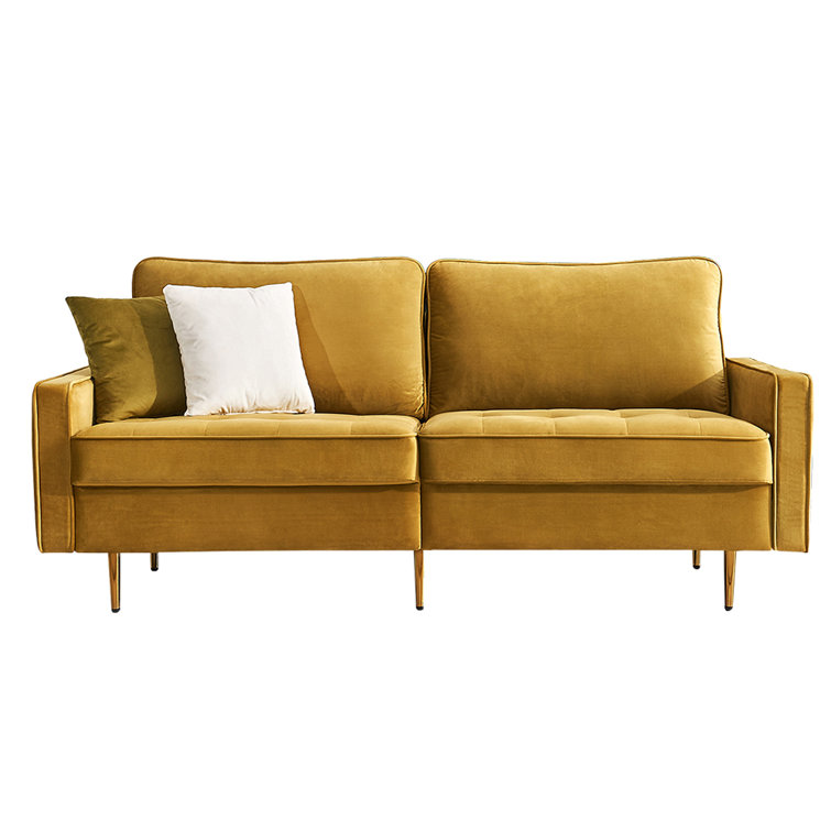 Everly Quinn Kenya 71'' Velvet Square Arm Sofa & Reviews | Wayfair.ca